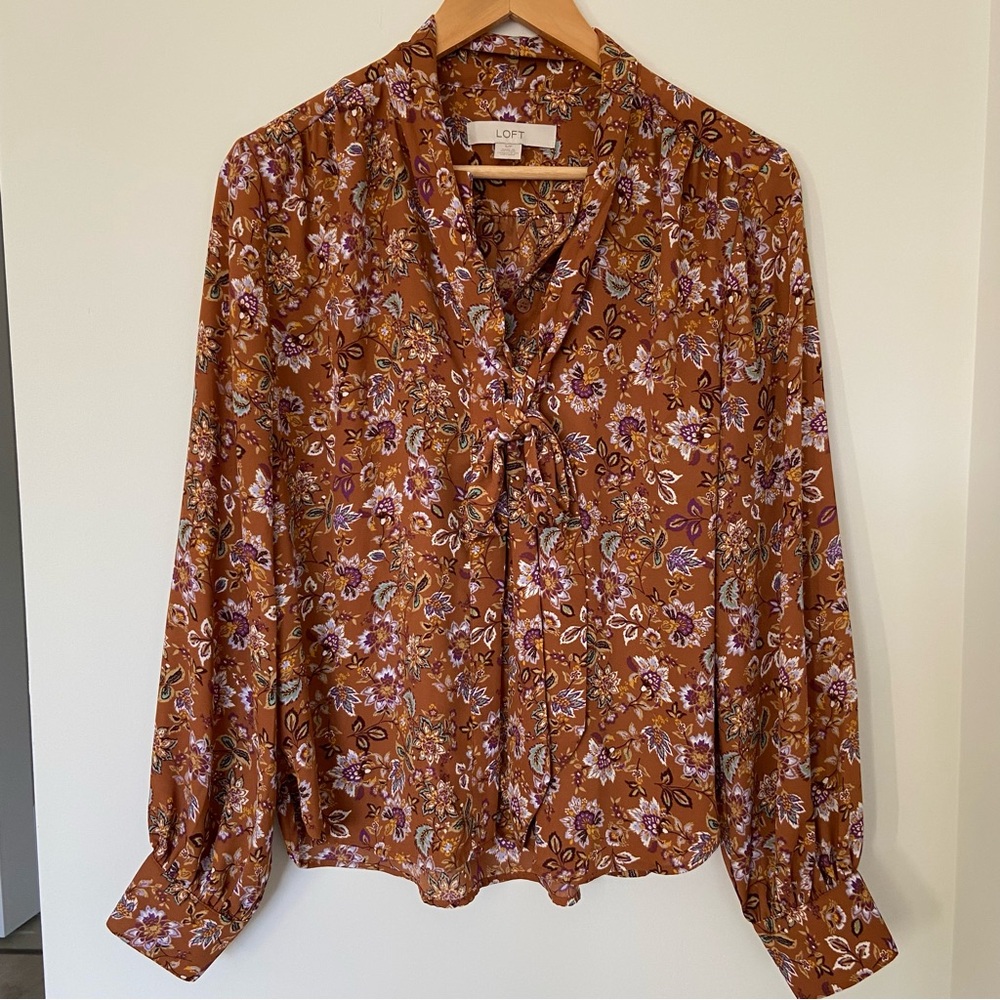 LOFT Multicolor Floral Blouse